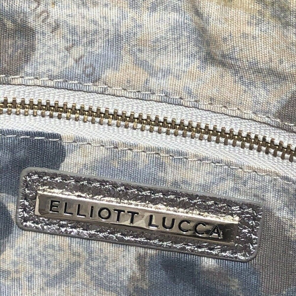Elliott Lucca Metallic Pewter Silver Leather Purse Handbag - Picture 4 of 4